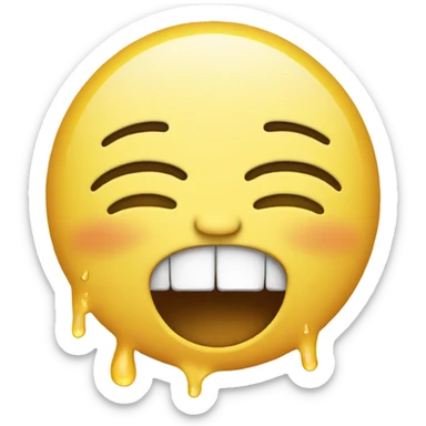 Emoji laughing with tears transforming into a crying emoji sticker