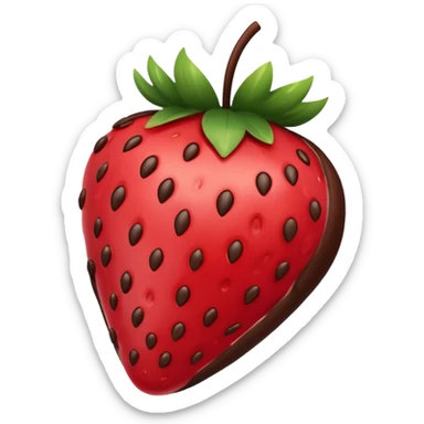 Chocolate-covered strawberry sticker