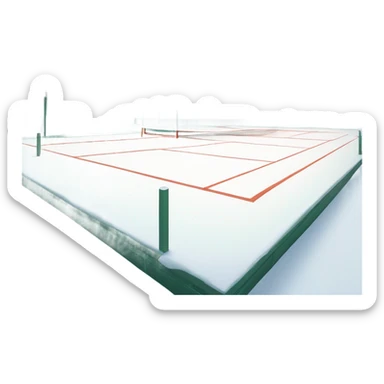 Snow on a tennis court sticker