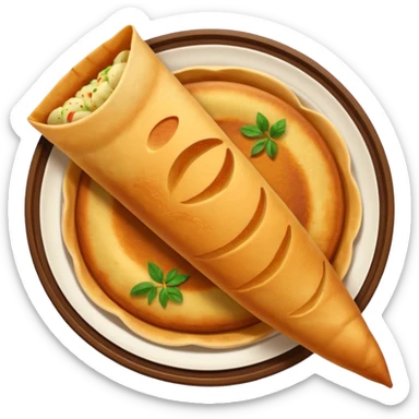 masala dosa in south indian style make it as more realistic sticker