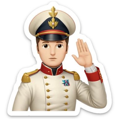 Napoleon Bonaparte saluting his soldiers sticker