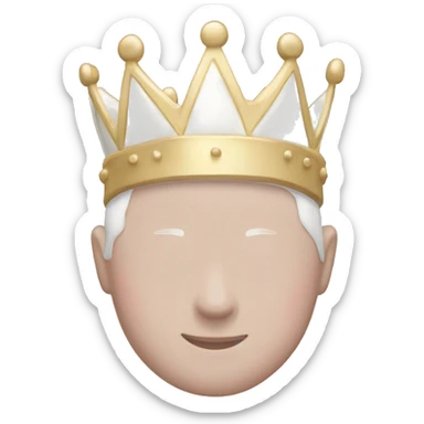 White and pastel pink crown sticker
