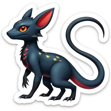 Colorful Dark Shiny Exotic Salandit-Umbreon-Quilava-Fakémon-hybrid-creature (full body)  sticker
