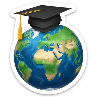 Earth with 🎓 sticker