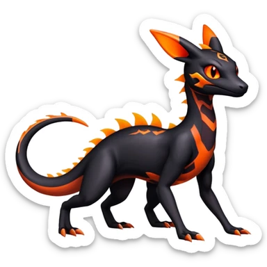 Salazzle-Salandit-Umbreon-Fakémon-hybrid-creature (full body) 4 legs sticker