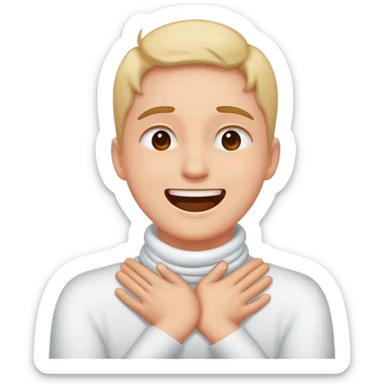 hands crossed on neck dying of laughter sticker