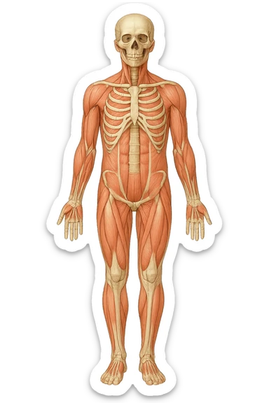 corpo umano anatomico con schiena piatta sticker