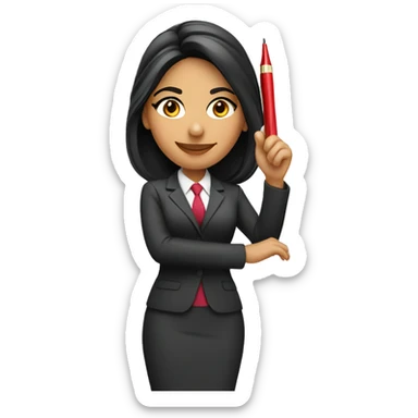 Hispanic realtor woman holding a pen  sticker