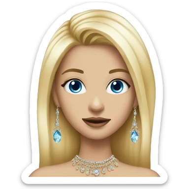 blonde girl portrait with jewelry make sure I have blue eyes  sticker