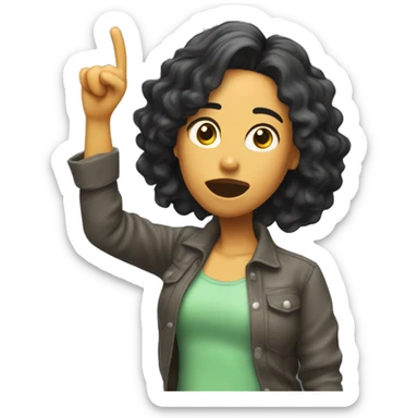 Chica morena con pelo largo haciendo el dab sticker