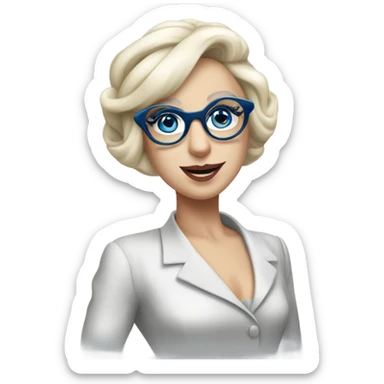 Elegant lady-gaga-dancing-blue eyes- wearing glasses: sticker