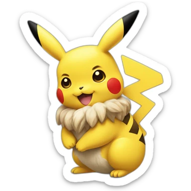 un pikachu avec un salamèche sticker