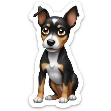 Dog pincher black and white sticker