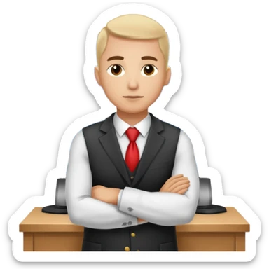 Mach mir einen Trader der an der börse arbeitet mit verschrenkten armen sticker