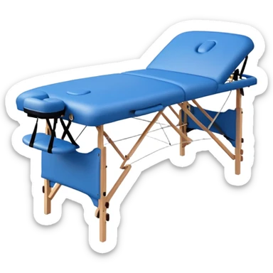 massage table blue sticker