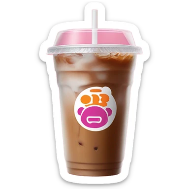 Dunkin donuts iced coffee cup sticker