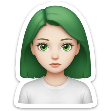 Girl green eyes won’t her clothes  sticker