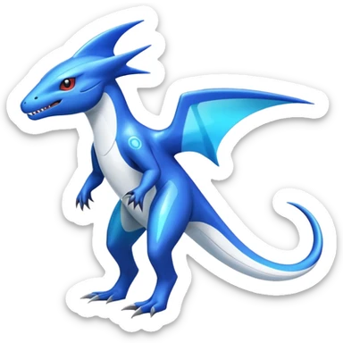 Shiny Glossy Oily Futuristic Latios-Gabite-Amaura-Salandit-Helioptile-fusion (full body) sticker