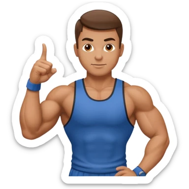 Gym trainer pointing at the camera sticker