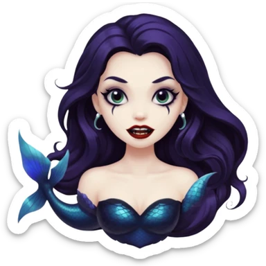 A black mermaid who is also a vampire  sticker