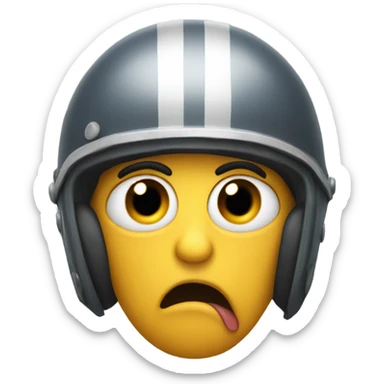 Emoji with a helmet and drooling  sticker