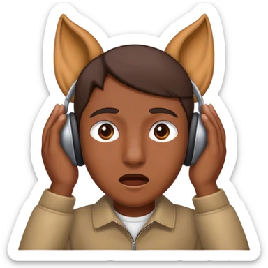 Covering ears from loud noise sticker