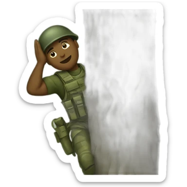 Soldier clinging to a tree  sticker