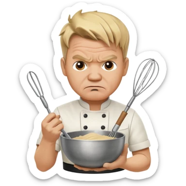 gordon ramsay chef holding whisk and bowl sticker