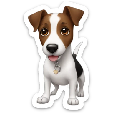 Brown black and White jack russel and big sticker
