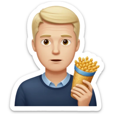 a tall white man eating 100 different foods sticker