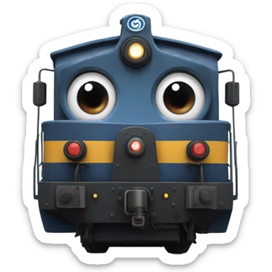 A electric locomotive (With little Kirby eyes on the front of the trains face) sticker