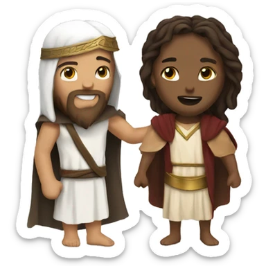 Jesus and Warrior Girl sticker