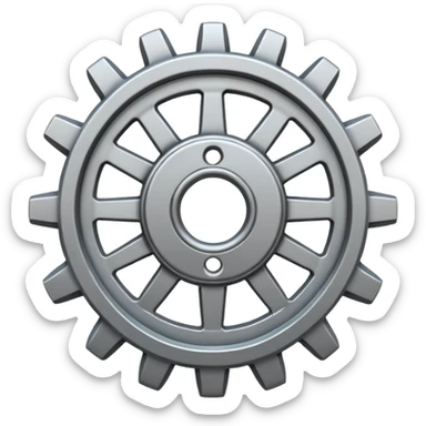 generate a very realistic steel gear sticker
