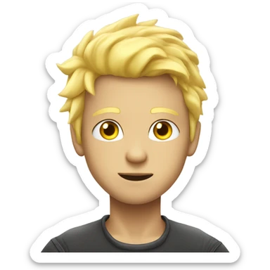 Blond hair yellow eyes boy with lightning superpowers sticker