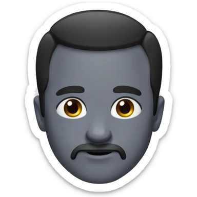 Man, with receding hairline, a beard, dark, brown hair, sticker