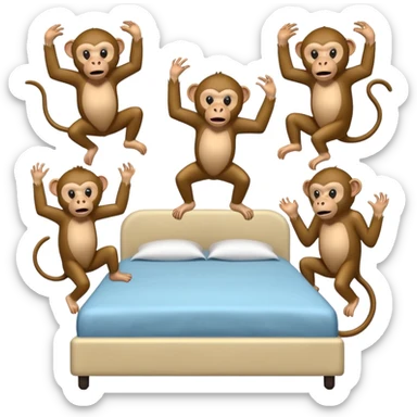 Cinco monitos salta en la cama uno se cayó se golpeó la cabeza mamá llamo al doctor ye le doctor dijo no más monos saita em la cama sticker
