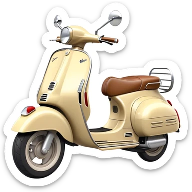 Cinematic Realistic Vespa Pop Culture Emoji, depicted as a sleek vintage scooter symbolizing Italian style rendered with dynamic detail and retro lighting. sticker
