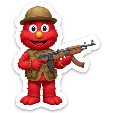 elmo with an AK47 sticker