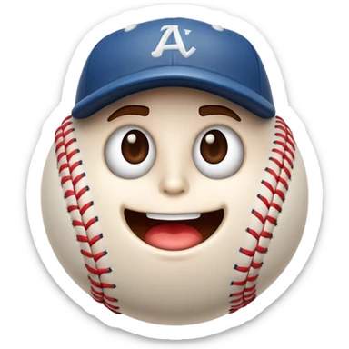 Cinematic Realistic Baseball Pop Culture Emoji, showcasing an action-packed scene of America's favorite pastime rendered with lifelike textures and energetic, nostalgic lighting. sticker
