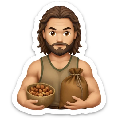 Jason mamoa holding a sack of nuts sticker