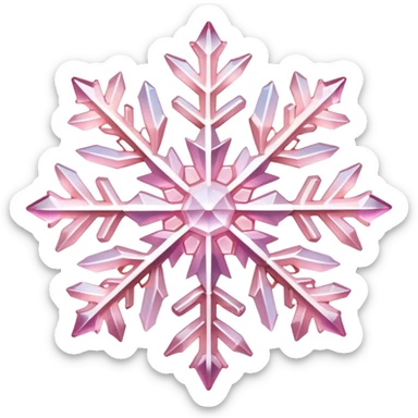 Pastel Pink crystal gemstone snowflake  sticker
