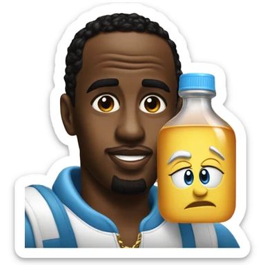 P diddy and baby oil bottle sticker