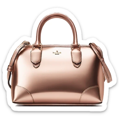 Realistic metallic rose gold kate spade satchel purse.  sticker