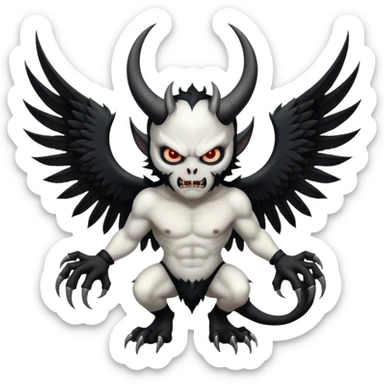 black and white wings demon sticker