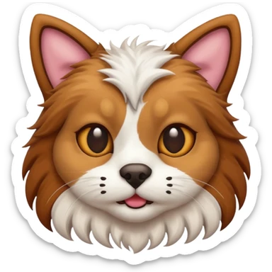 A cat headed dog  sticker