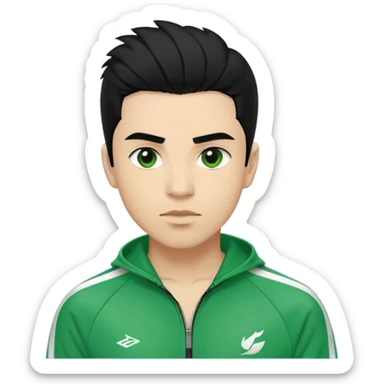 Cho Sang-woo Age: Late 30s
Appearance: A well-groomed man with neatly combed black hair, sharp facial features, and a more composed demeanor.
Outfit: Green player tracksuit sticker