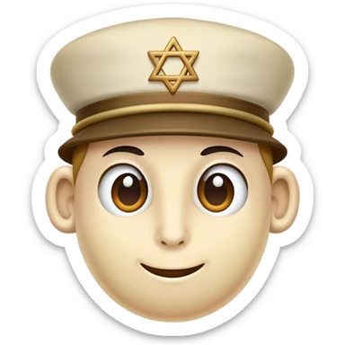 a cashew nut wearing a Jewish yamaka hat sticker