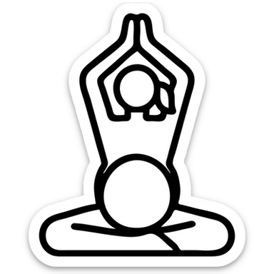 icon on the theme of prenatal yoga classes. image of a person in asana pose sticker