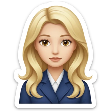 Cosmiatra en spa rubia con balayage cabello hasta la largo  sticker