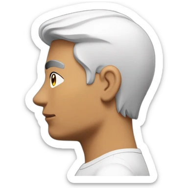 Indian white tan skin man developer in plain white shirt with sleeve up and nice medium length short black hair close up profile image sticker